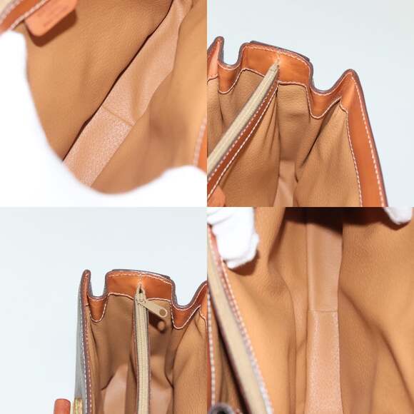 CELINE Macadam Canvas Hand Bag Pvc Leather Brown Gold - Picture 12 of 13